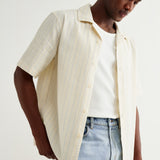 Didcot SS Shirt - Ecru / Blue