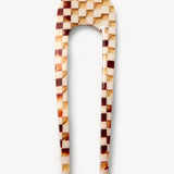 Mini French Hair Pin - Tortoise Checker