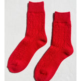 Cashmere Pointelle Socks - Red