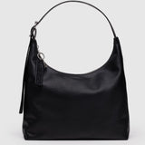 Recycled Leather Shoulder Bag - Black