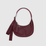 Small Recycled Leather Crescent Bag - Mahogany