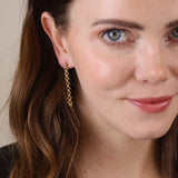 Double Rolo Chain Dangle Earrings - Gold