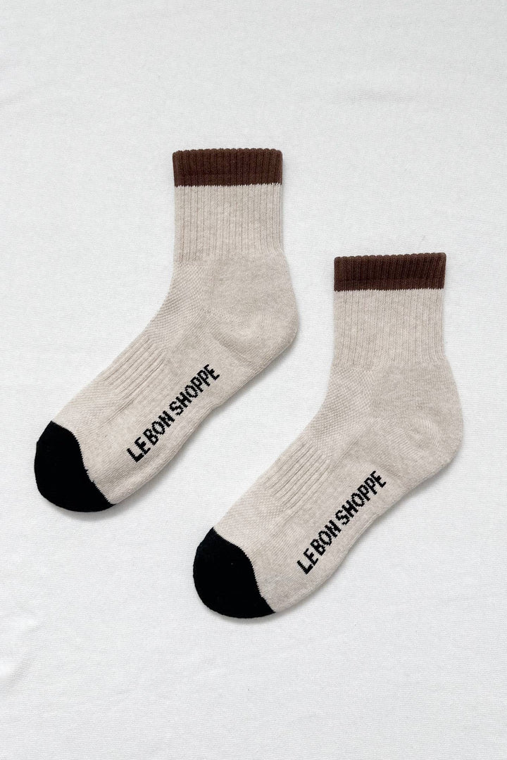 Color Block Girlfriend Socks - Black Coffee