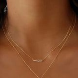 Pearl Bar Necklace - Gold