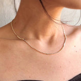 Flat Ball Chain Necklace - Gold