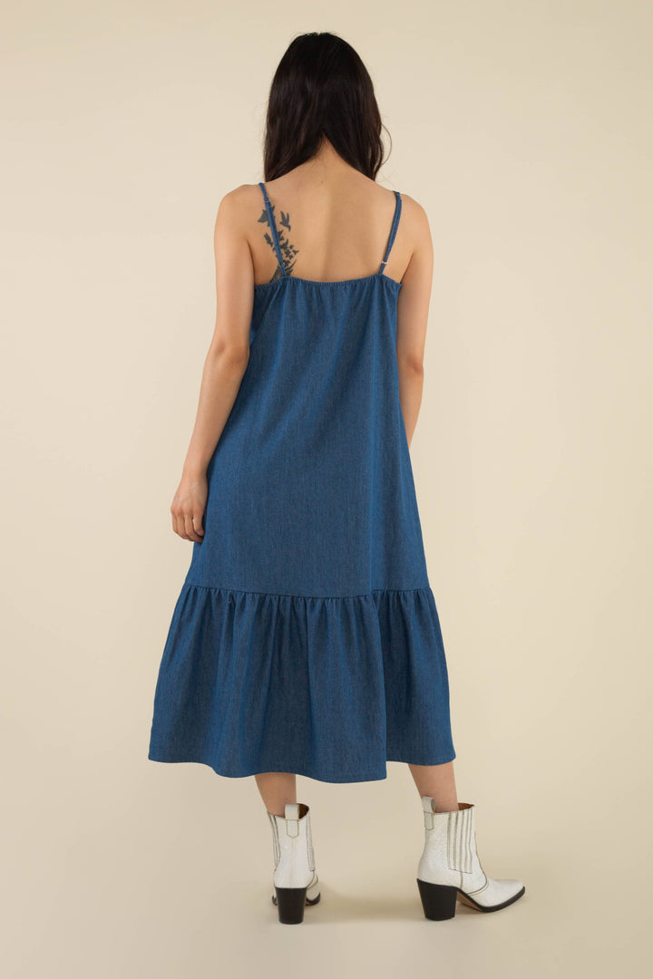 Bonnie Bow Denim Midi Dress