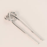 Knot-Shaped Hair Pin - Silver