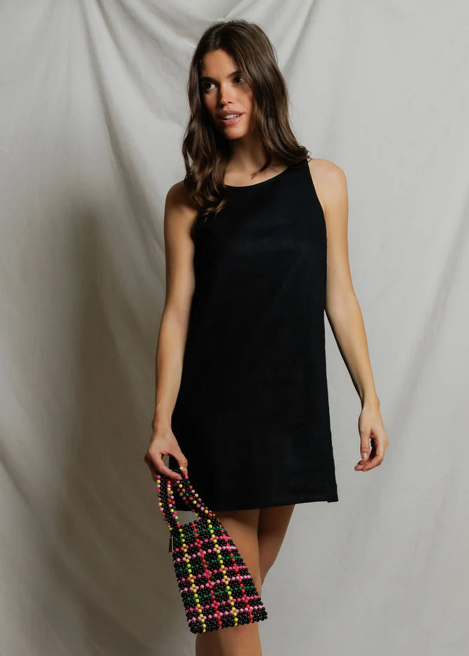 Aileen Linen Dress - Black