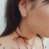 Chunky Bar Earrings - Silver
