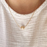Solitaire Pearl Necklace - Gold