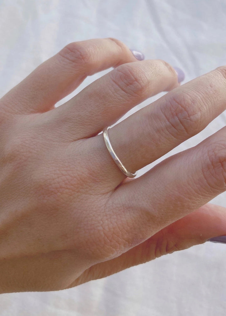 Hammered Stacking Ring - Silver