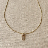 Mini Dog Tag Necklace - Gold