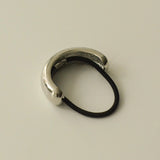 Wide Metal Ponytail Hair Tie - Silver