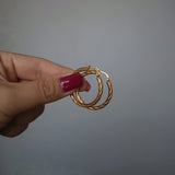 Twisted Hoop Earrings - Gold