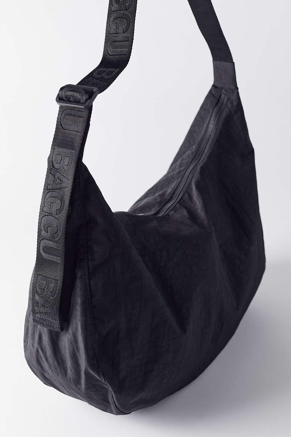 Large Nylon Crescent Bag - Black