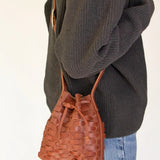 Woven Bucket Bag - Tobacco