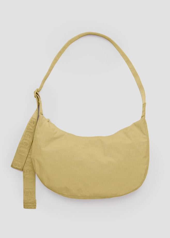 Medium Nylon Crescent Bag - Butter