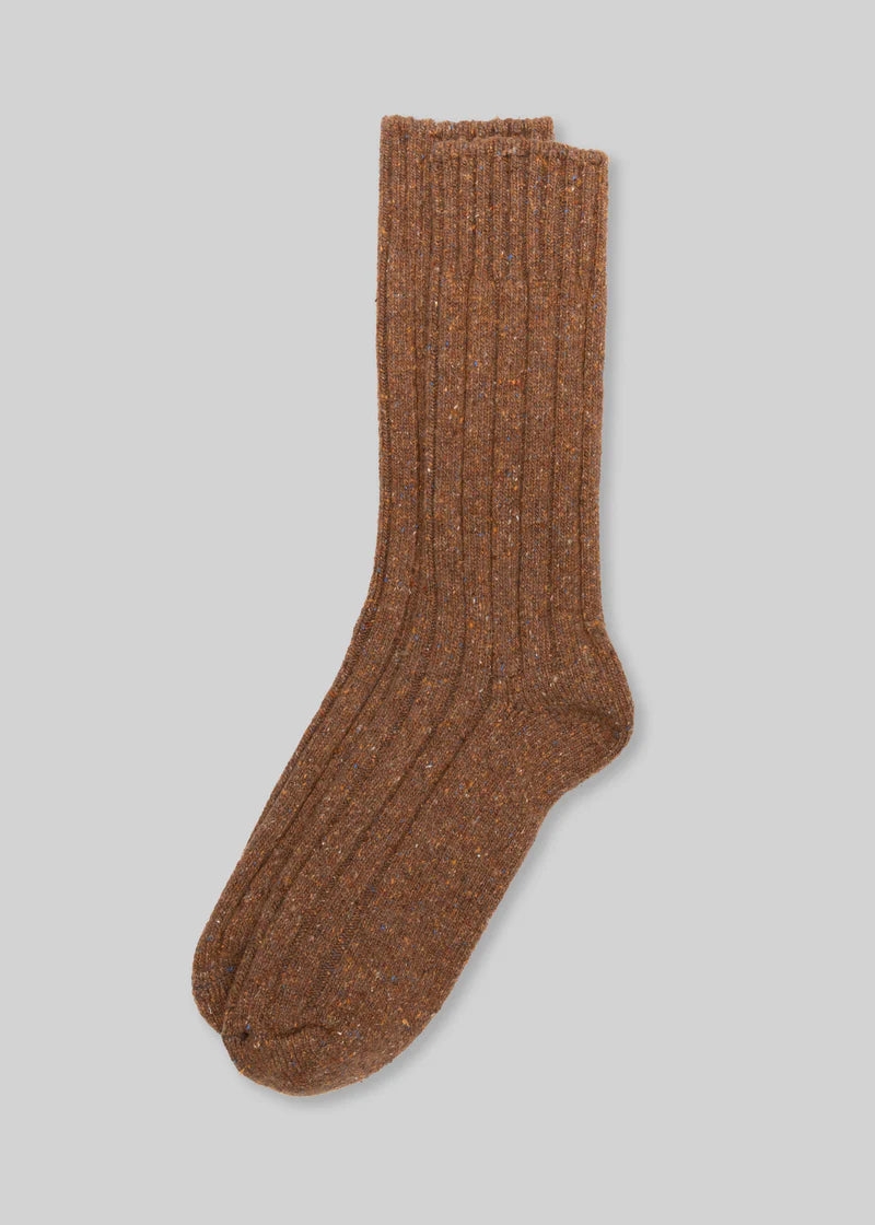 Wool Silk Boot Socks - Timber
