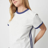 Cait Top - Heather Grey / Navy