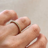 Double Banded Bead Ring - Gold