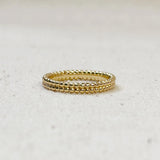 Double Banded Bead Ring - Gold