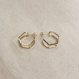 Wire Geometric C Hoops - Gold