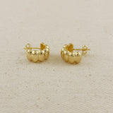 Scalloped C-Hoop Earrings - Gold