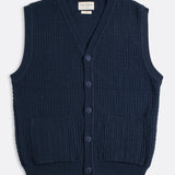 Cropped Sleeveless Cardigan - Navy