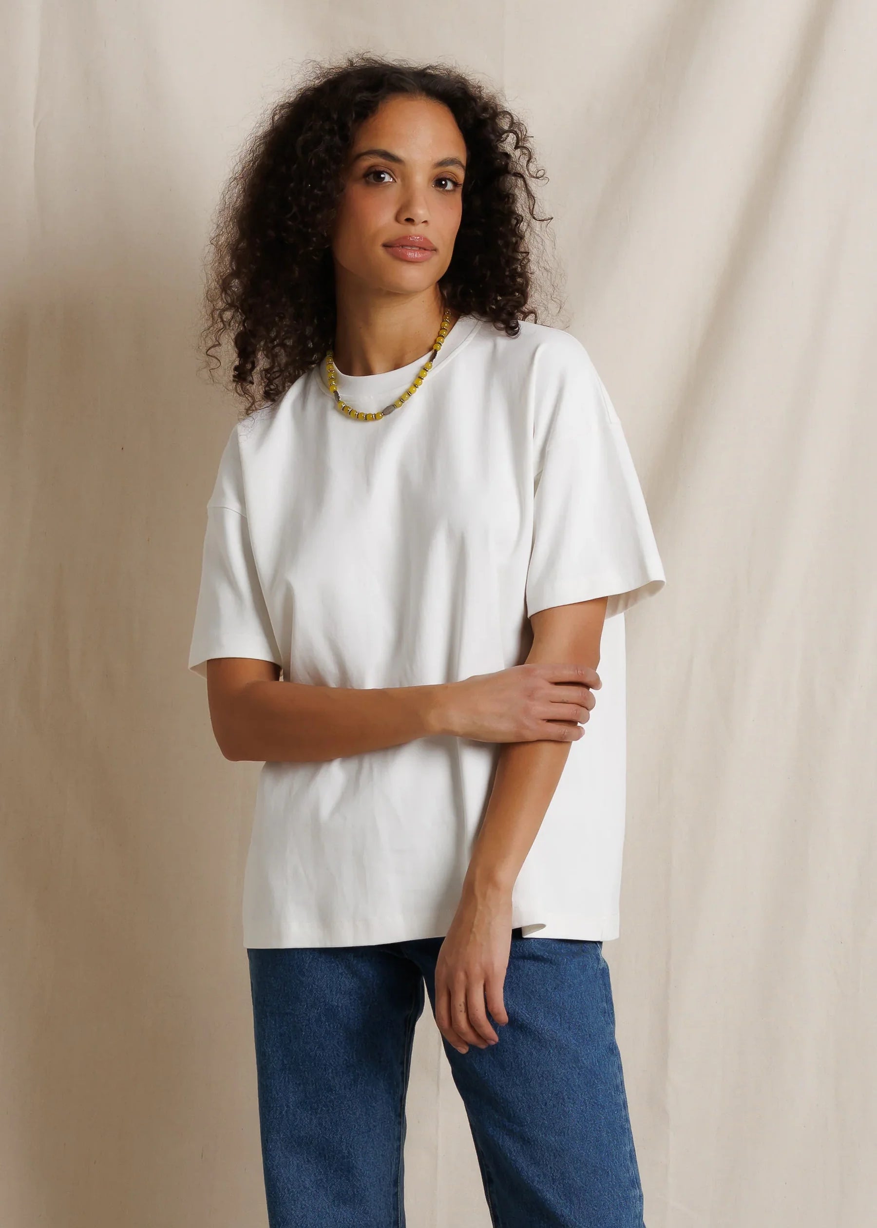 Camryn Oversized Cotton Tee - White