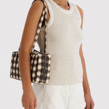 Nylon Bowler Bag - Blurred Gingham Brown