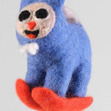 Felt Ornament - Skiing Cat