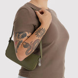 Recycled Leather Pochette - Loden