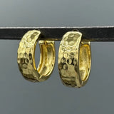 Thick Hammered Clicker Hoops - Gold