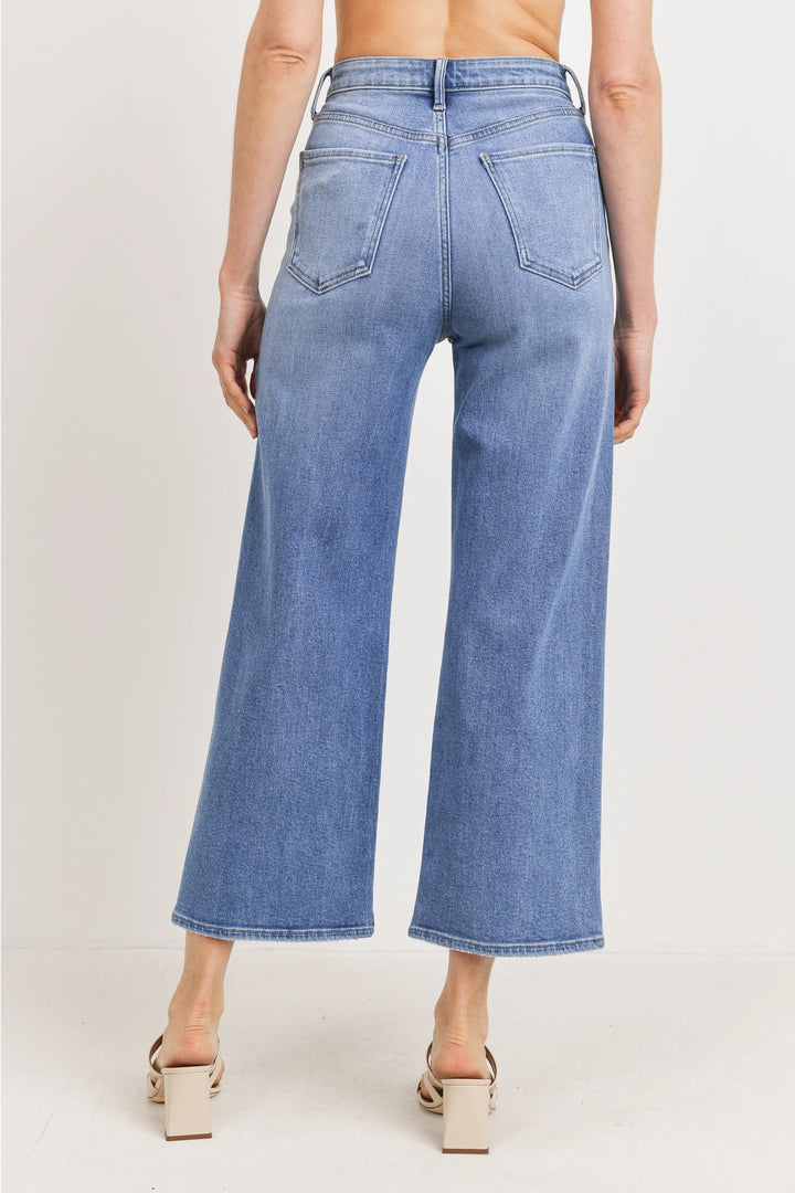 HR Cargo Pocket Wide Leg - Medium Denim