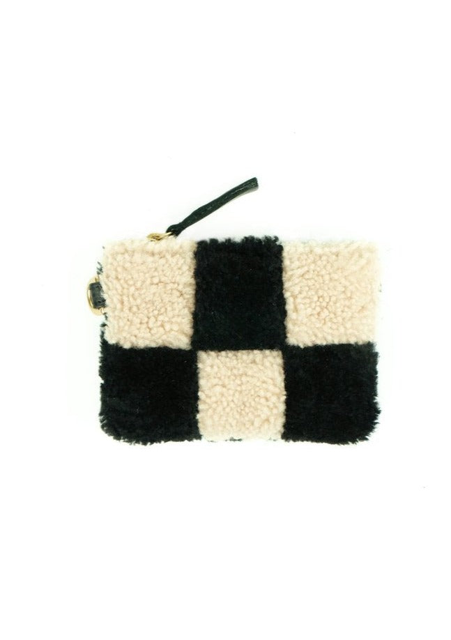Coin Pouch - Check Shearling