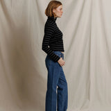 Cindy Turtleneck - Black Stripe