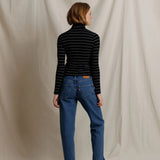 Cindy Turtleneck - Black Stripe