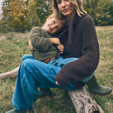 Chunky Knit Cardigan - Chocolate