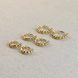 Mini Beaded Clicker Hoops - Gold