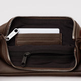 Recycled Leather Pochette - Brown