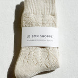 Cashmere Pointelle Socks - Cream