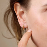 Mini Beaded Clicker Hoops - Gold