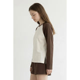 Retro Raglan Long Sleeve - Ivory / Brown
