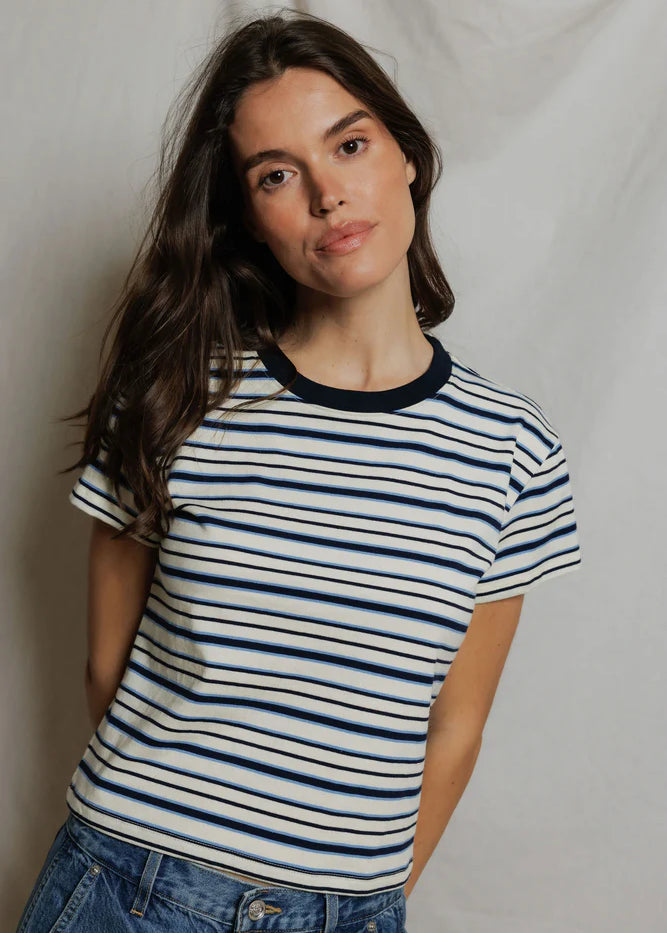 Dawn Tee - Navy Pacific Stripe