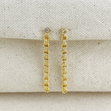 Double Rolo Chain Dangle Earrings - Gold