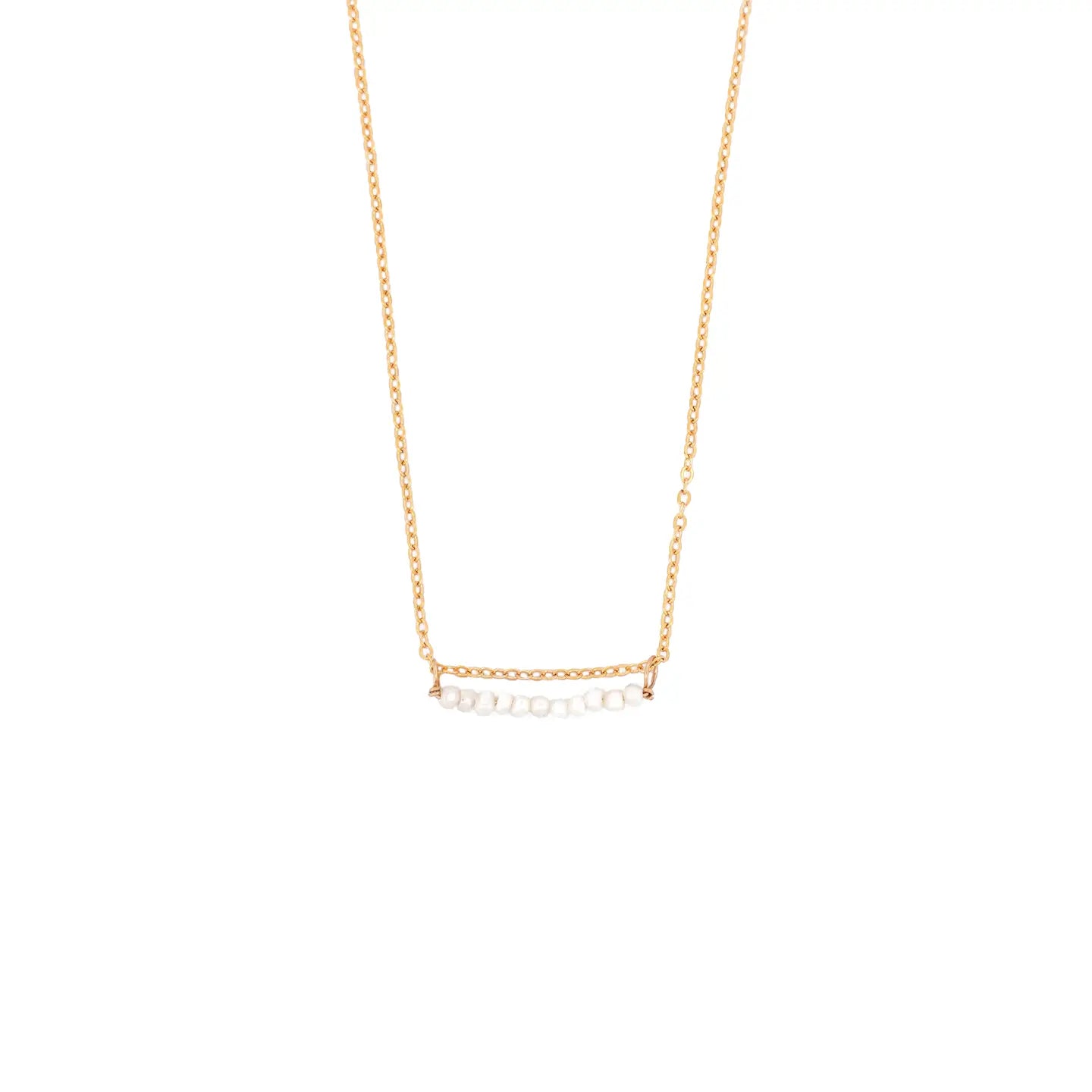 Pearl Bar Necklace - Gold