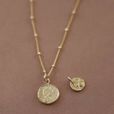 Coin Charm Necklace - Gold