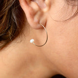 Balanced Pearl Hoop - Gold