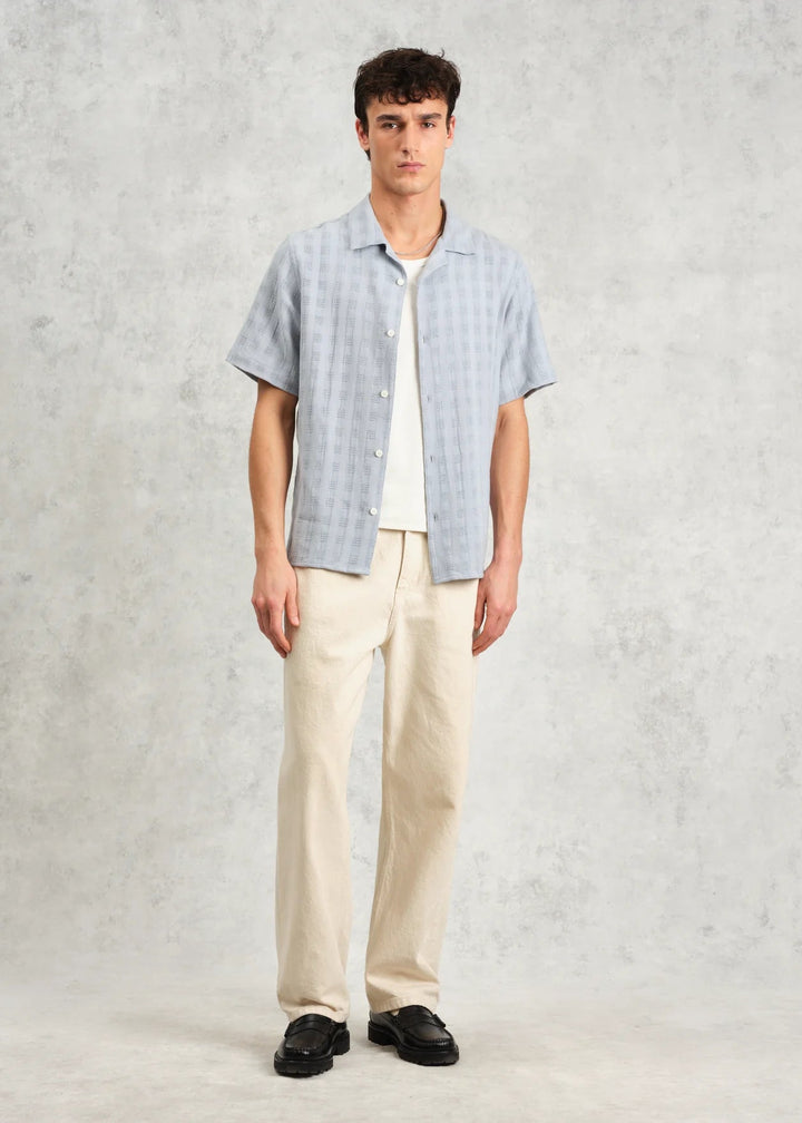 Open Weave Didcot SS Shirt - Pale Blue