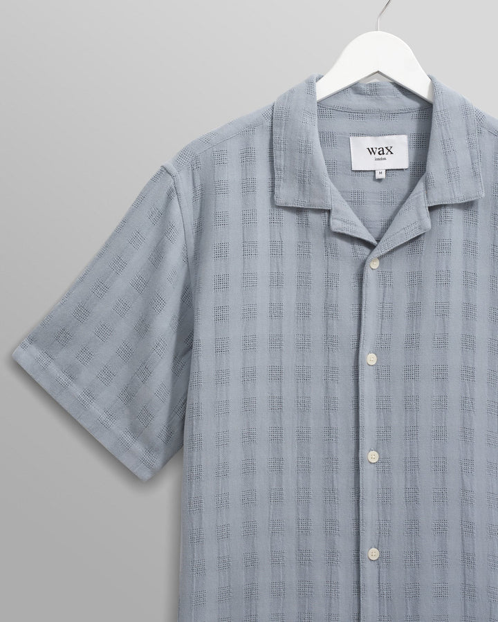 Open Weave Didcot SS Shirt - Pale Blue